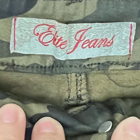 Elite Jeans Womens Camo Shorts 7/28 High Rise Stretch Distressed Casual Outdoor - Picture 12 of 17